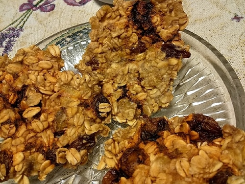 レンジで簡単♪オートミールバナナクッキー